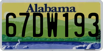 AL license plate 67DW193