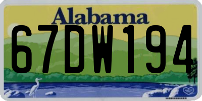 AL license plate 67DW194