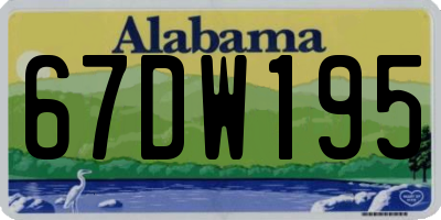 AL license plate 67DW195