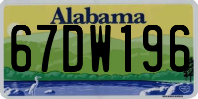 AL license plate 67DW196