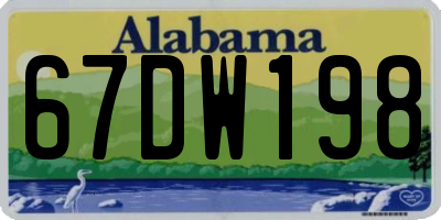 AL license plate 67DW198