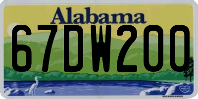 AL license plate 67DW200