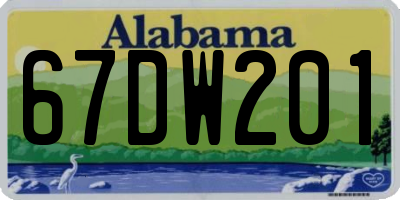 AL license plate 67DW201