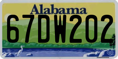 AL license plate 67DW202