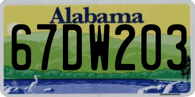 AL license plate 67DW203