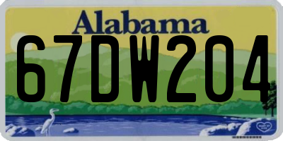 AL license plate 67DW204