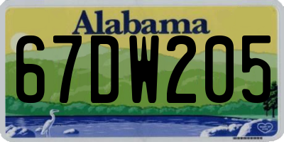 AL license plate 67DW205