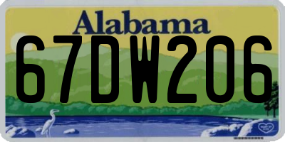 AL license plate 67DW206