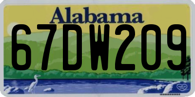 AL license plate 67DW209