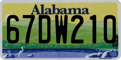 AL license plate 67DW210