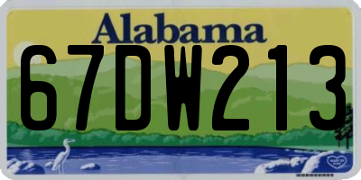 AL license plate 67DW213