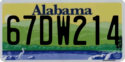 AL license plate 67DW214