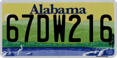 AL license plate 67DW216