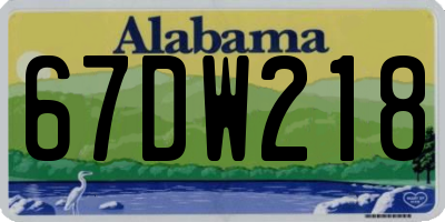 AL license plate 67DW218