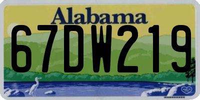 AL license plate 67DW219