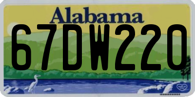 AL license plate 67DW220