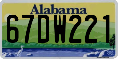 AL license plate 67DW221