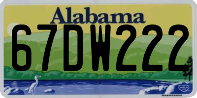 AL license plate 67DW222