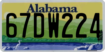 AL license plate 67DW224