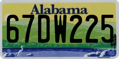 AL license plate 67DW225