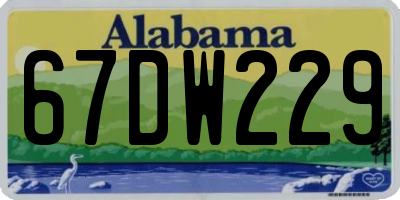 AL license plate 67DW229