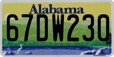 AL license plate 67DW230