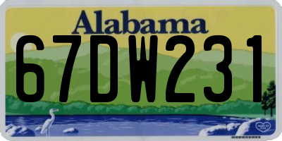 AL license plate 67DW231