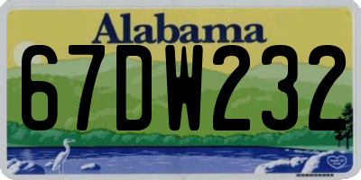 AL license plate 67DW232