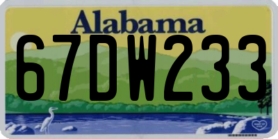 AL license plate 67DW233