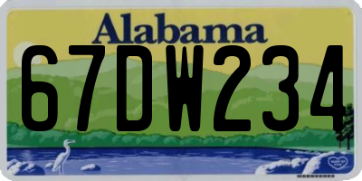 AL license plate 67DW234