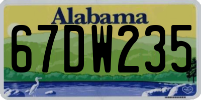 AL license plate 67DW235