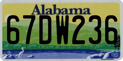 AL license plate 67DW236