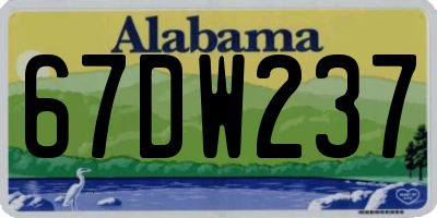 AL license plate 67DW237