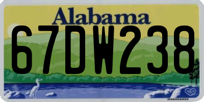 AL license plate 67DW238