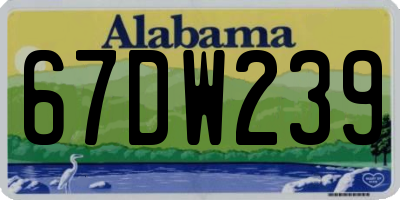 AL license plate 67DW239