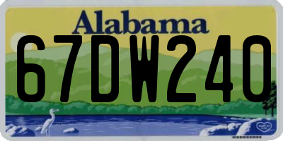 AL license plate 67DW240