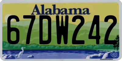 AL license plate 67DW242