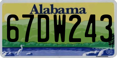 AL license plate 67DW243