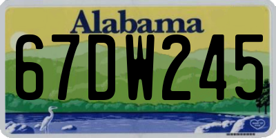 AL license plate 67DW245