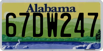 AL license plate 67DW247