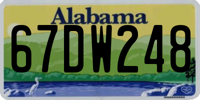 AL license plate 67DW248