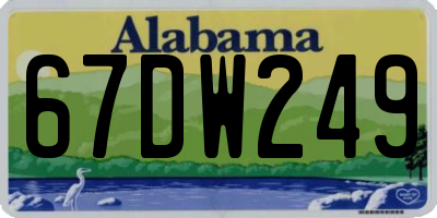 AL license plate 67DW249