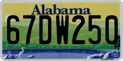 AL license plate 67DW250