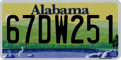 AL license plate 67DW251