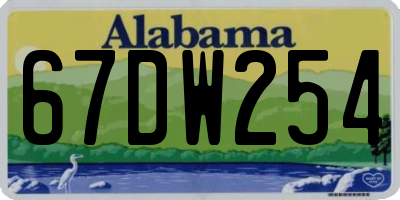 AL license plate 67DW254