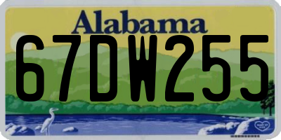 AL license plate 67DW255