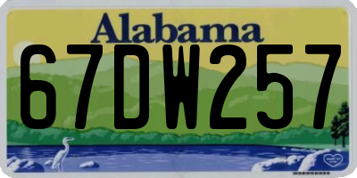 AL license plate 67DW257