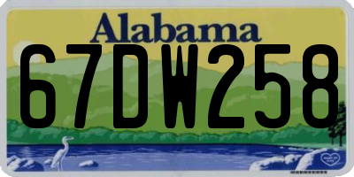 AL license plate 67DW258