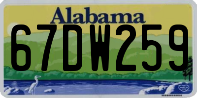 AL license plate 67DW259