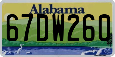 AL license plate 67DW260